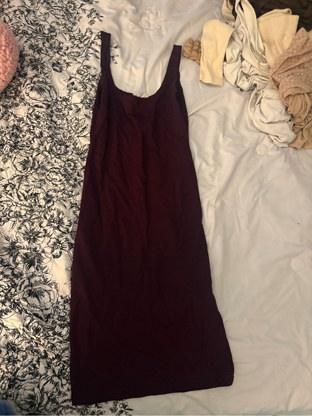 Forever 21 Wine Scoop Neck Midi Tank Dress